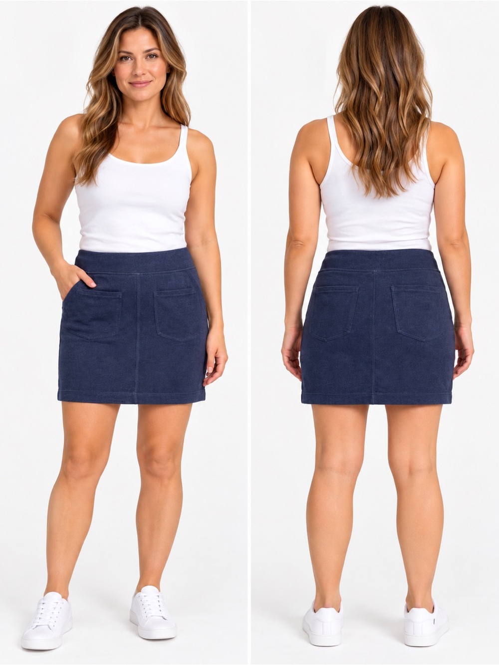 Duluth Trading Co Skort Womens XSmall Navy Soft Knit Stretch Casual Active Skirt